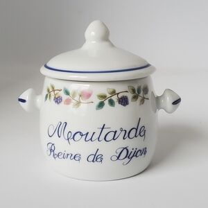 Revol Porcelain Dijon Mustard Jar with Lid Moutarde Reine de Dijon